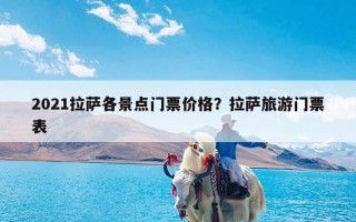 2021拉萨各景点门票价格？拉萨旅游门票表