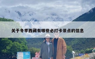 关于冬季西藏有哪些必打卡景点的信息