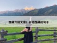 西藏介绍文案？介绍西藏的句子