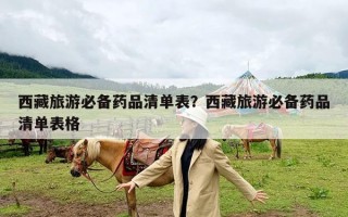 西藏旅游必备药品清单表？西藏旅游必备药品清单表格