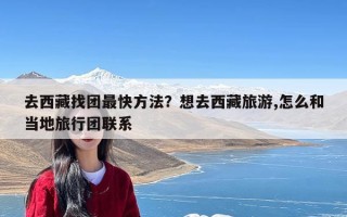 去西藏找团最快方法？想去西藏旅游,怎么和当地旅行团联系
