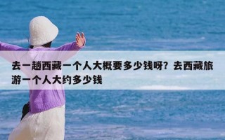 去一趟西藏一个人大概要多少钱呀？去西藏旅游一个人大约多少钱