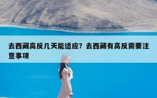 去西藏高反几天能适应？去西藏有高反需要注意事项