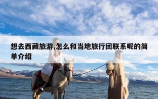 想去西藏旅游,怎么和当地旅行团联系呢的简单介绍